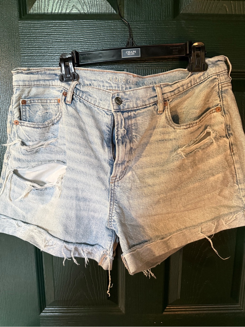 American Eagle Outfitters Light Blue Distressed Denim Jean Shorts